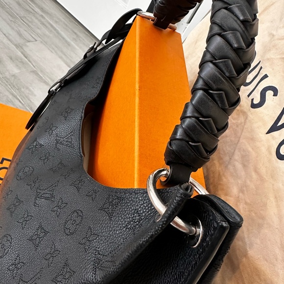 LV Black Mahina Carmel Hobo Bag - Picture 10 of 17
